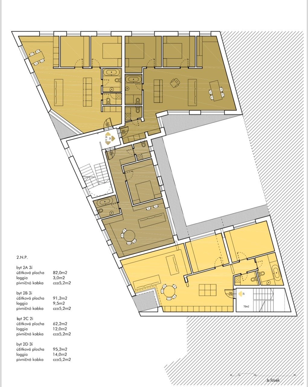 Pôdorys 2. nadzemného podlažia